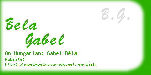 bela gabel business card